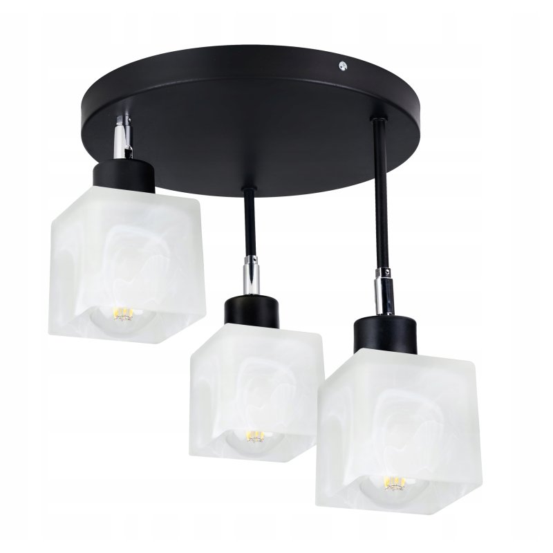 LAMPA sufitowa PLAFON ruch ŻYRANDOL Klosz Szklany