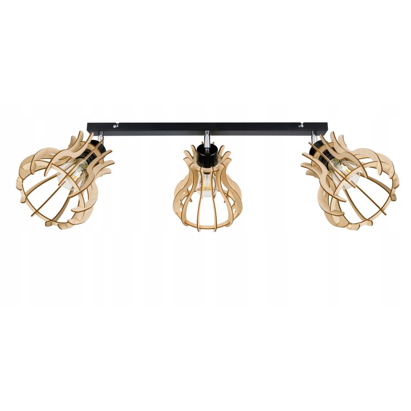LAMPA sufit plafon żyrandol Loft Drewno ruchoma 3