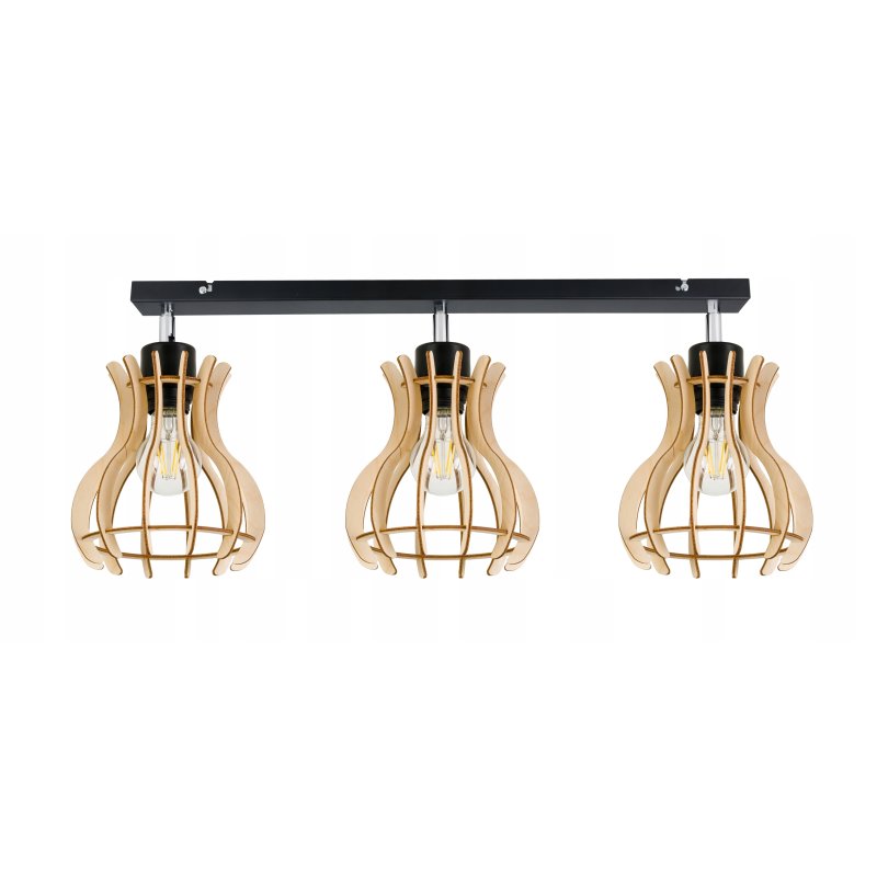 LAMPA sufit plafon żyrandol Loft Drewno ruchoma 3