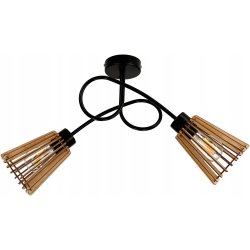 Lampa sufitowa żyrandol wisząca loft drewno na E27