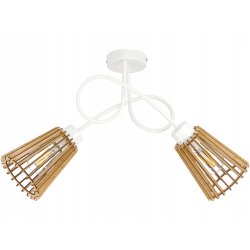 Lampa sufitowa żyrandol wisząca loft drewno na E27