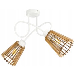 Lampa sufitowa żyrandol wisząca loft drewno na E27