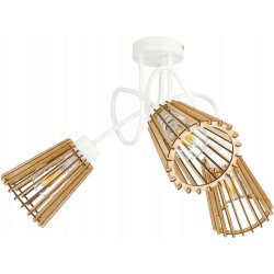 Lampa sufitowa żyrandol wisząca loft drewno na E27