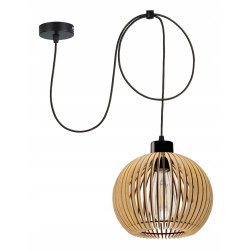 LAMPA sufitowa wisząca zwis Loft E27 pająk Drewno