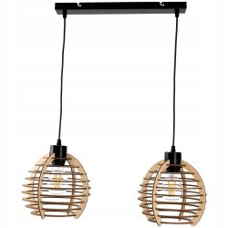 Lampa wisząca żyrandol zwis sufitowa klosz drewno