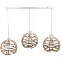 Lampa wisząca żyrandol zwis sufitowa klosz drewno
