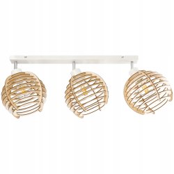 Lampa plafon żyrandol ruchomy sufit 3 Drewno sfera