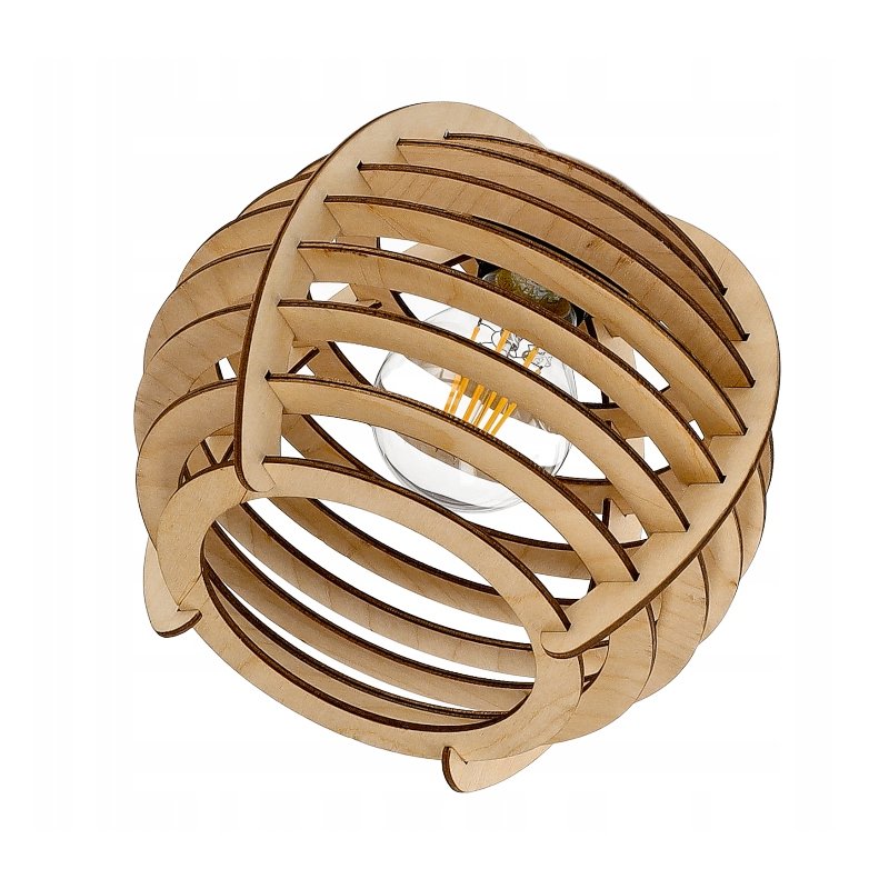 Lampa plafon żyrandol ruchomy sufit 3 Drewno sfera