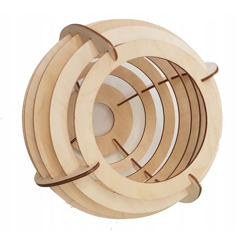 Lampa plafon żyrandol ruchomy sufit 3 Drewno sfera