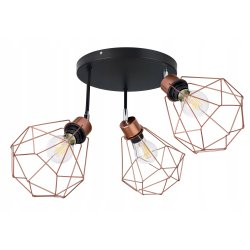 Lampa plafon ruch sufit żyrandol loft drut diament