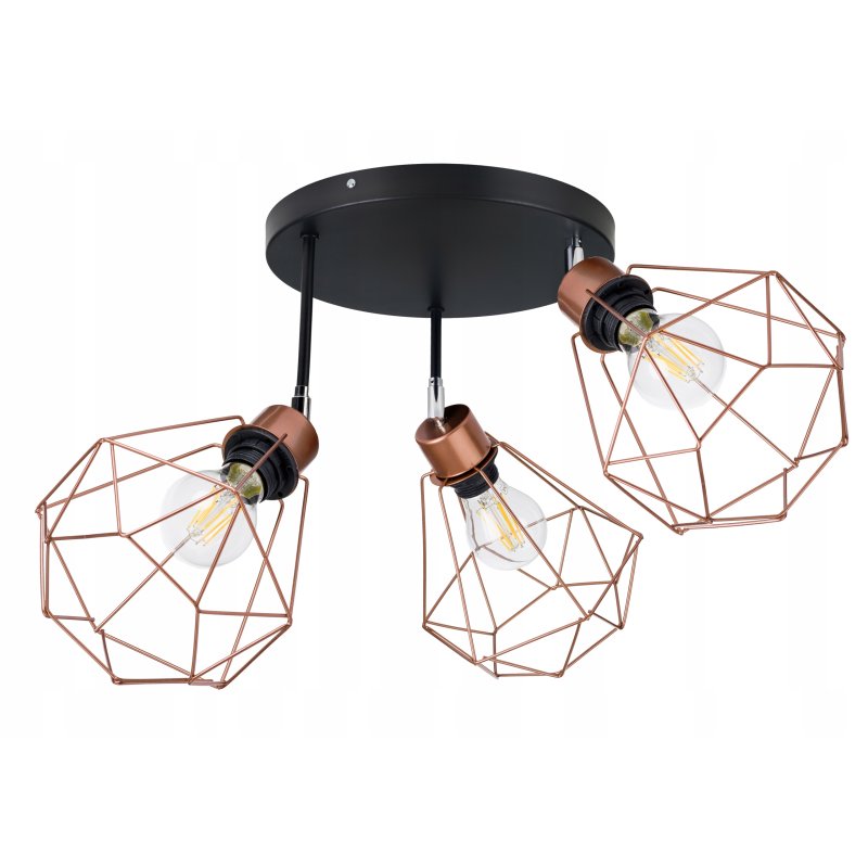 Lampa plafon ruch sufit żyrandol loft drut diament