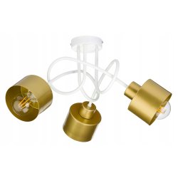 Lampa sufitowa żyrandol wisząca LOFT kręcona metal kubek na 3x E27 złota