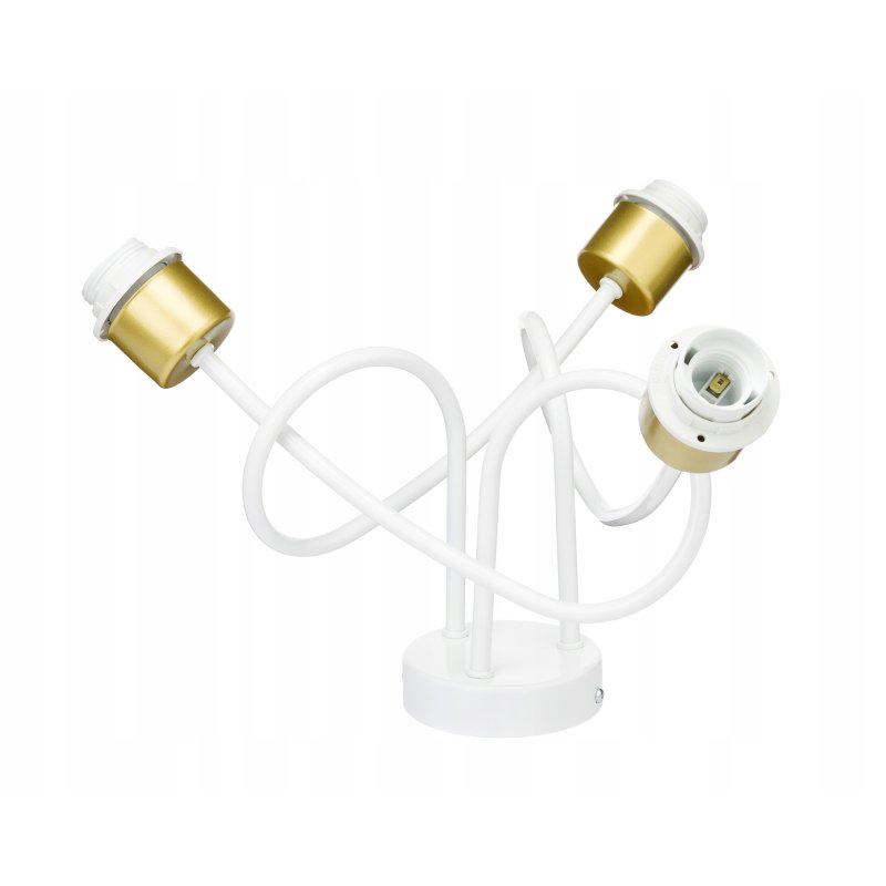 Lampa sufitowa żyrandol wisząca LOFT kręcona metal kubek na 3x E27 złota