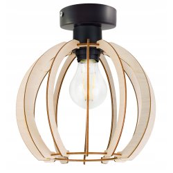 LAMPA stała sufitowa plafon Loft klosz drewno 1