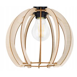 LAMPA stała sufitowa plafon Loft klosz drewno 1