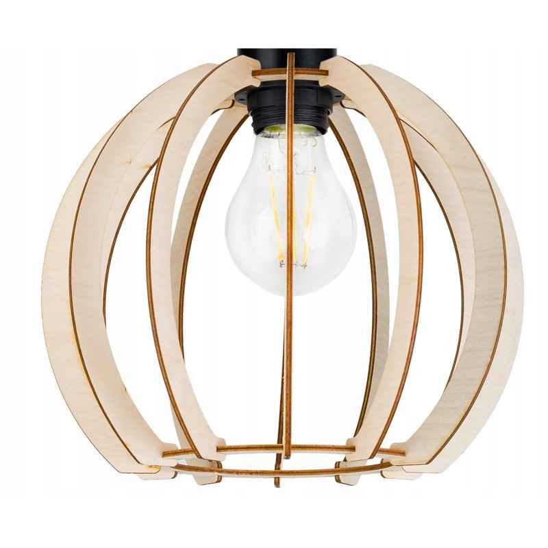 LAMPA stała sufitowa plafon Loft klosz drewno 1
