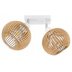 Lampa plafon żyrandol ruchomy sufit klosz drewno 2