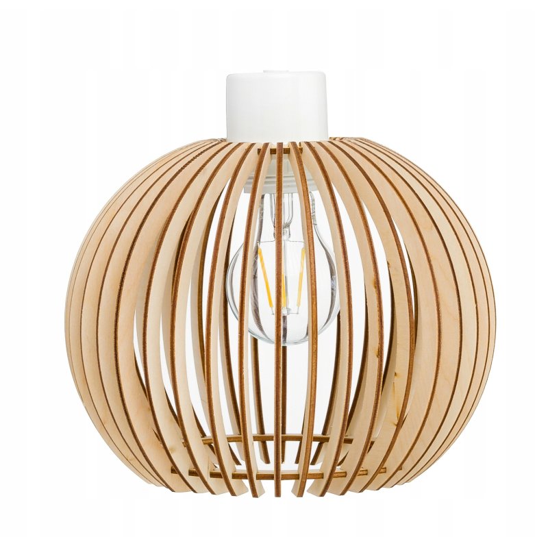 Lampa plafon żyrandol ruchomy sufit klosz drewno 2