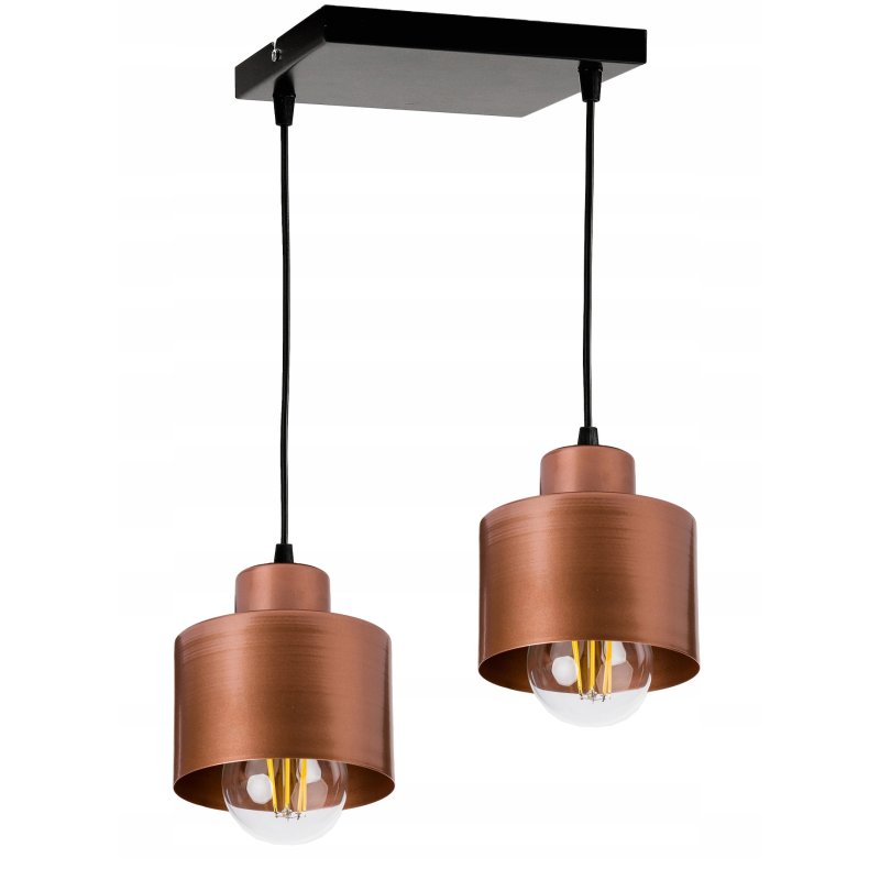 Lampa wisząca zwis żyrandol sufit loft kubek miedź