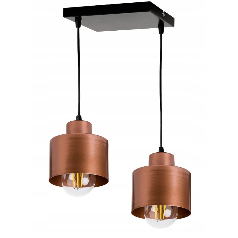 Lampa wisząca zwis żyrandol sufit loft kubek miedź