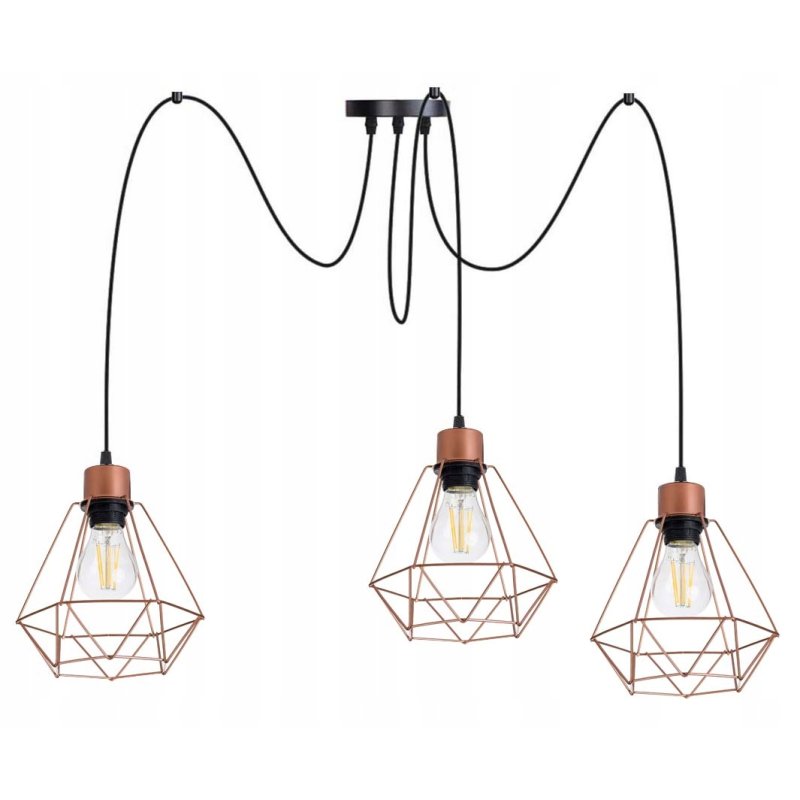 LAMPA sufitowa wisząca ZWIS Loft klosz 3xE27 PAJĄK