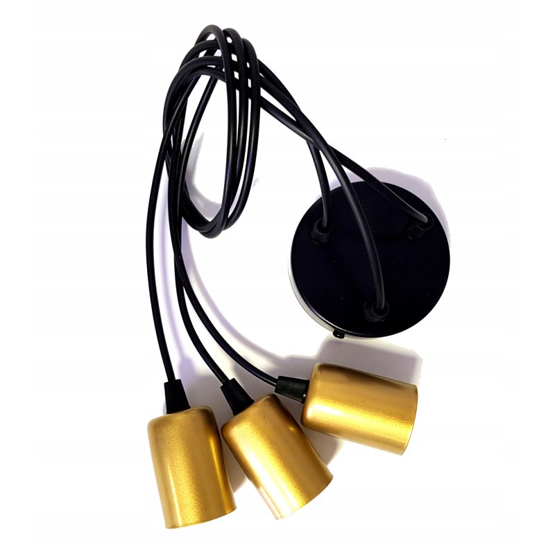 LAMPA sufitowa wisząca ZWIS Edison Loft na 3x E27 czarny złoty