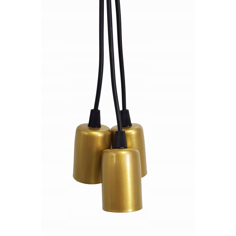 LAMPA sufitowa wisząca ZWIS Edison Loft na 3x E27 czarny złoty