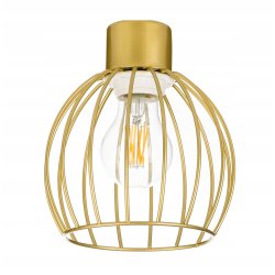 Lampa sufitowa żyrandol wisząca LOFT kręcona drut kula na 5x E27 złota