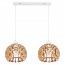 Lampa wisząca zwis żyrandol sufitowa LOFT klosz kula 36 Drewno na 2x e27