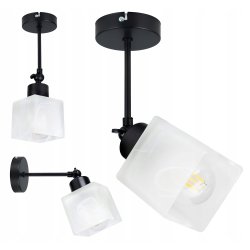 LAMPA KINKIET żyrandol ruchomy loft Klosz SZKLANY