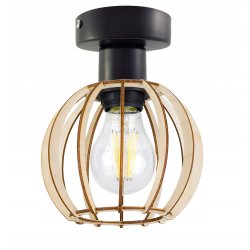 LAMPA stała sufitowa plafon Loft klosz drewno 1