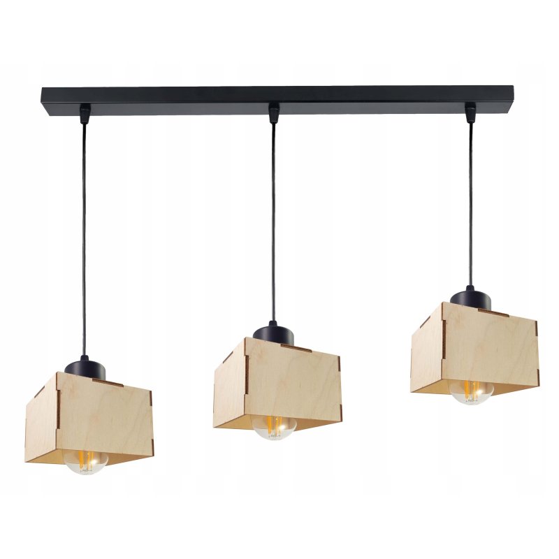 LAMPA sufitowa wisząca zwis żyrandol loft DREWNO 3