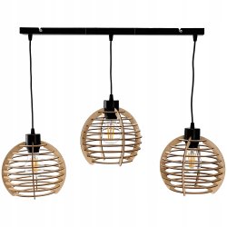 Lampa wisząca żyrandol zwis sufitowa klosz drewno