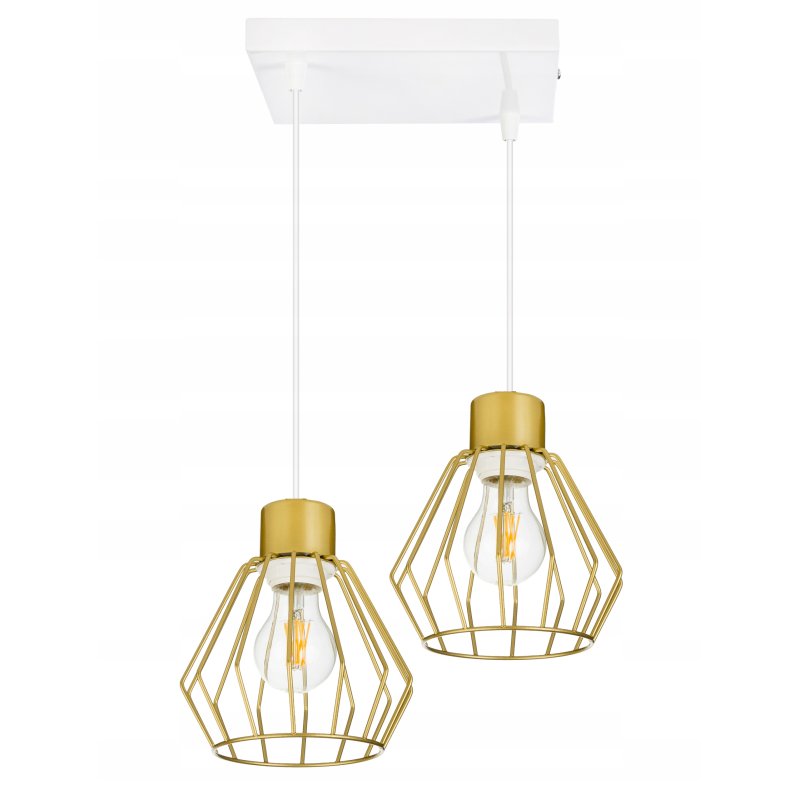 LAMPA sufitowa WISZĄCA ZWIS żyrandol drut złoty 2