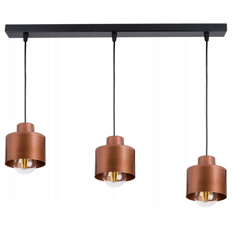 Lampa wisząca zwis żyrandol sufit loft kubek miedź