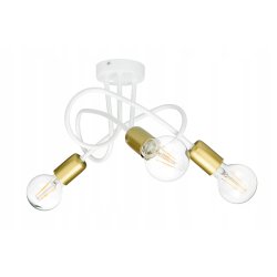 Lampa sufitowa kręcona żyrandol loft 3x E27 złota