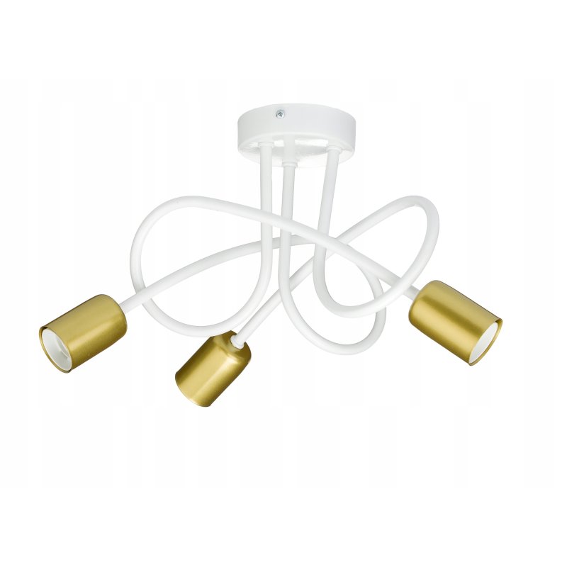 Lampa sufitowa kręcona żyrandol loft 3x E27 złota