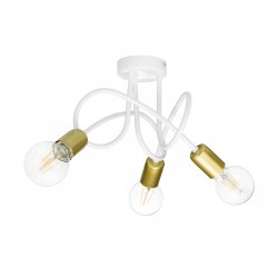 Lampa sufitowa kręcona żyrandol loft 3x E27 złota