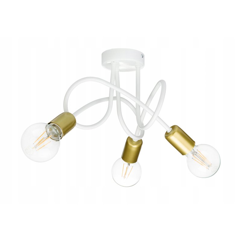 Lampa sufitowa kręcona żyrandol loft 3x E27 złota