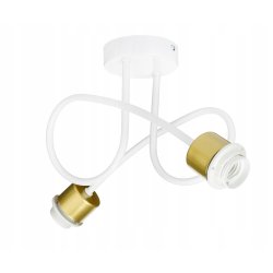Lampa sufitowa żyrandol wisząca LOFT kręcona drut diament na 2x E27 złota