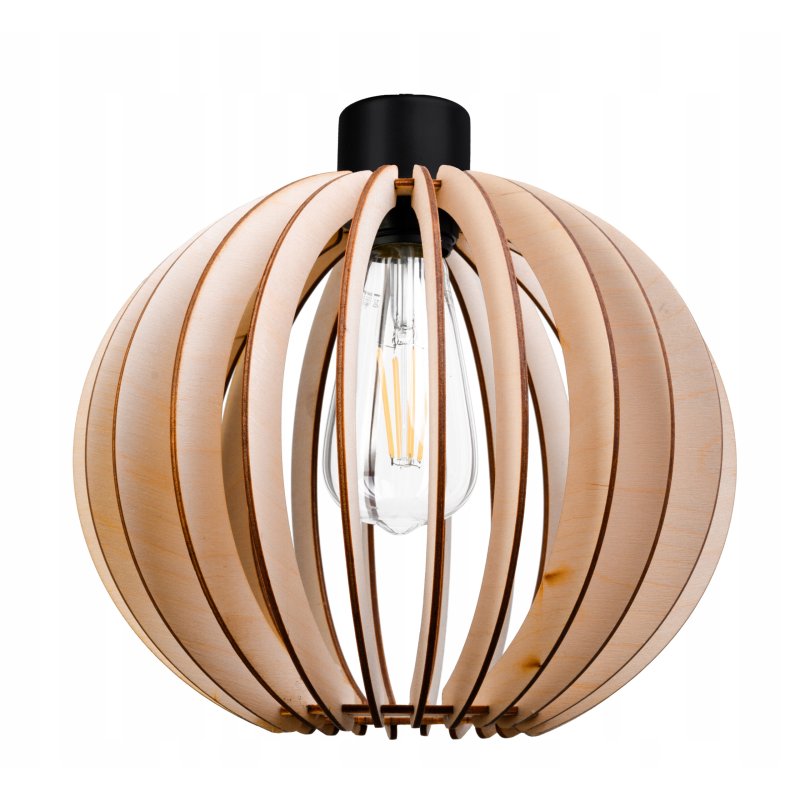 LAMPA sufitowa wisząca ZWIS Loft klosz 3xE27 PAJĄK drewno kula