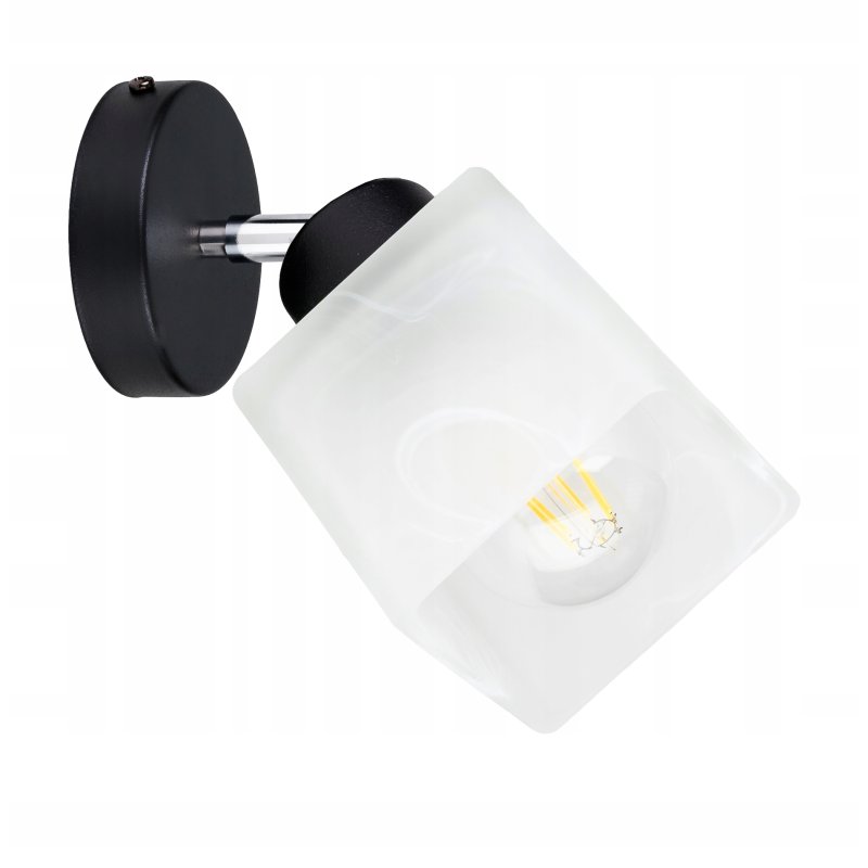 LAMPA KINKIET żyrandol ruchomy loft Klosz SZKLANY
