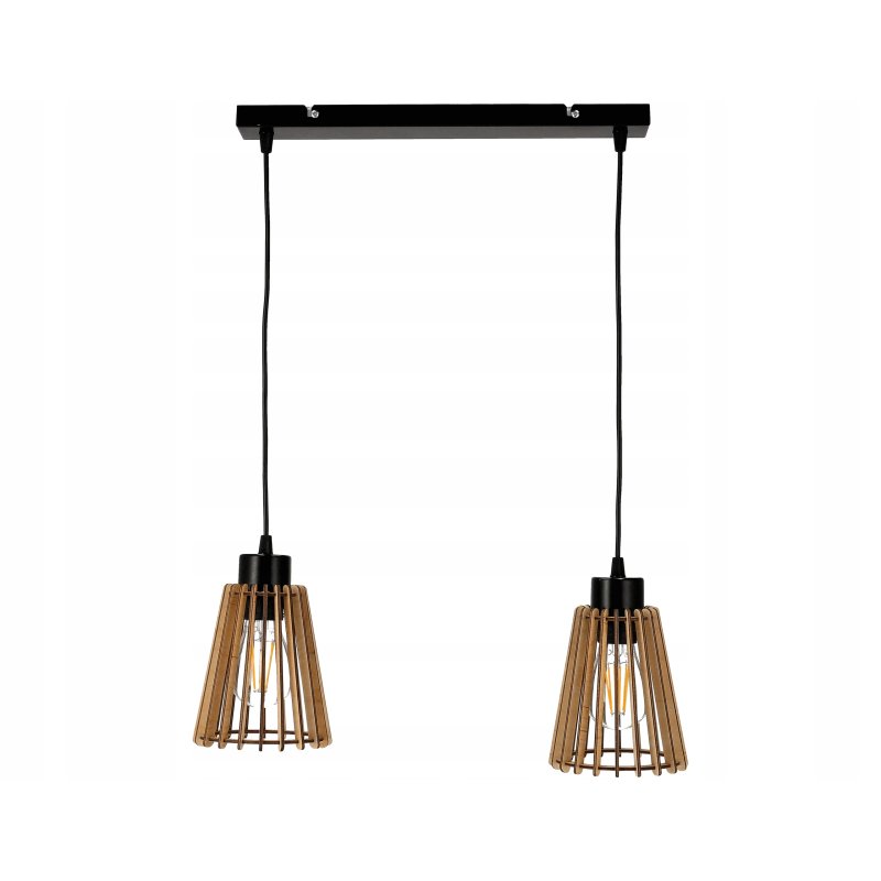 Lampa wisząca zwis żyrandol sufitowa LOFT Drewno 2