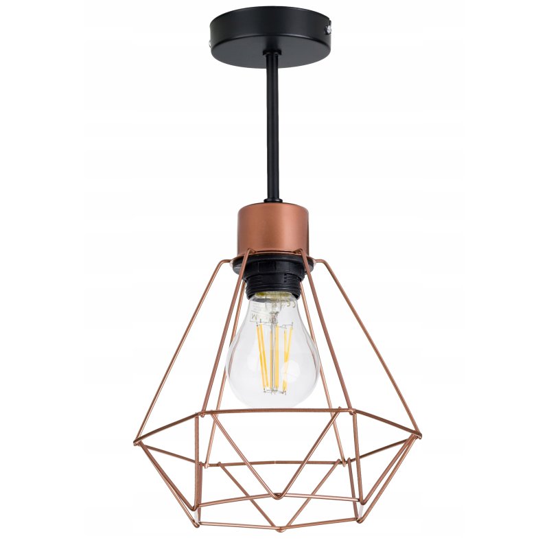 LAMPA wisząca stała żyrandol sufitowa Drut miedź