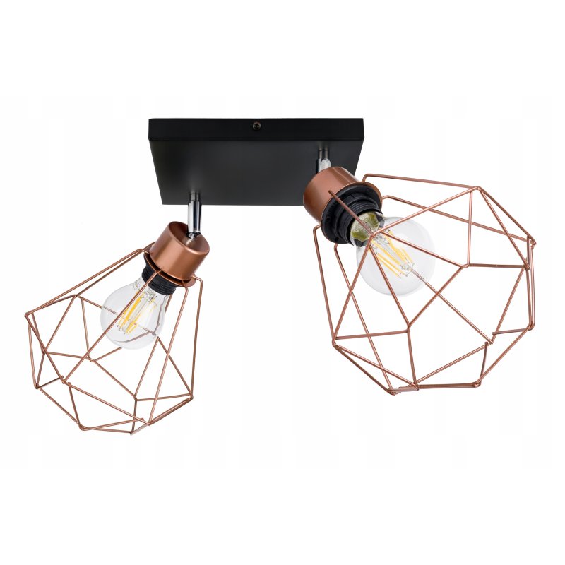 Lampa plafon ruch sufit żyrandol loft drut diament