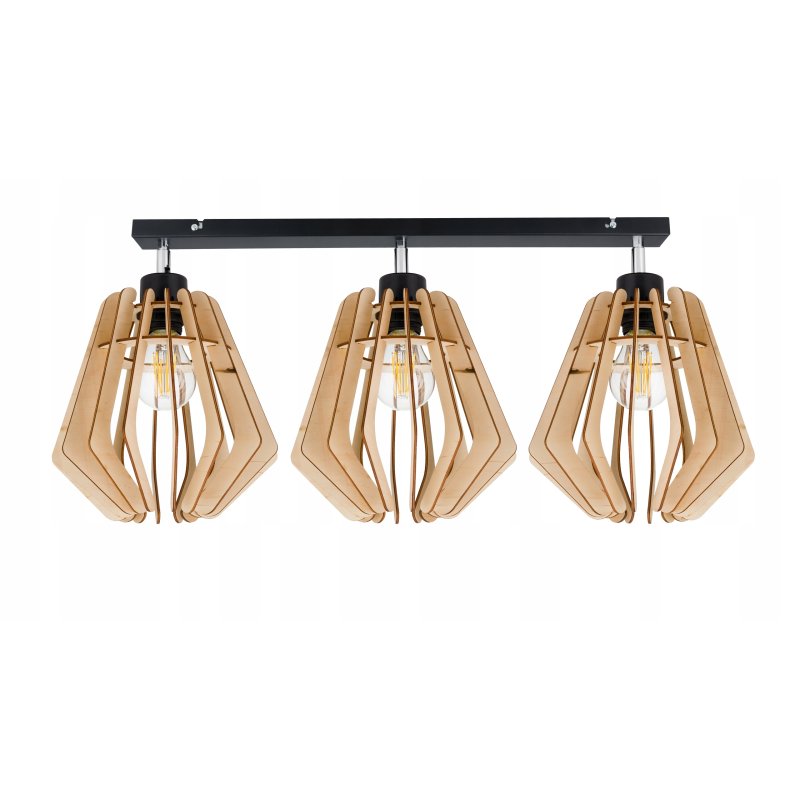 LAMPA sufitowa plafon żyrandol ruch Loft Drewno 3