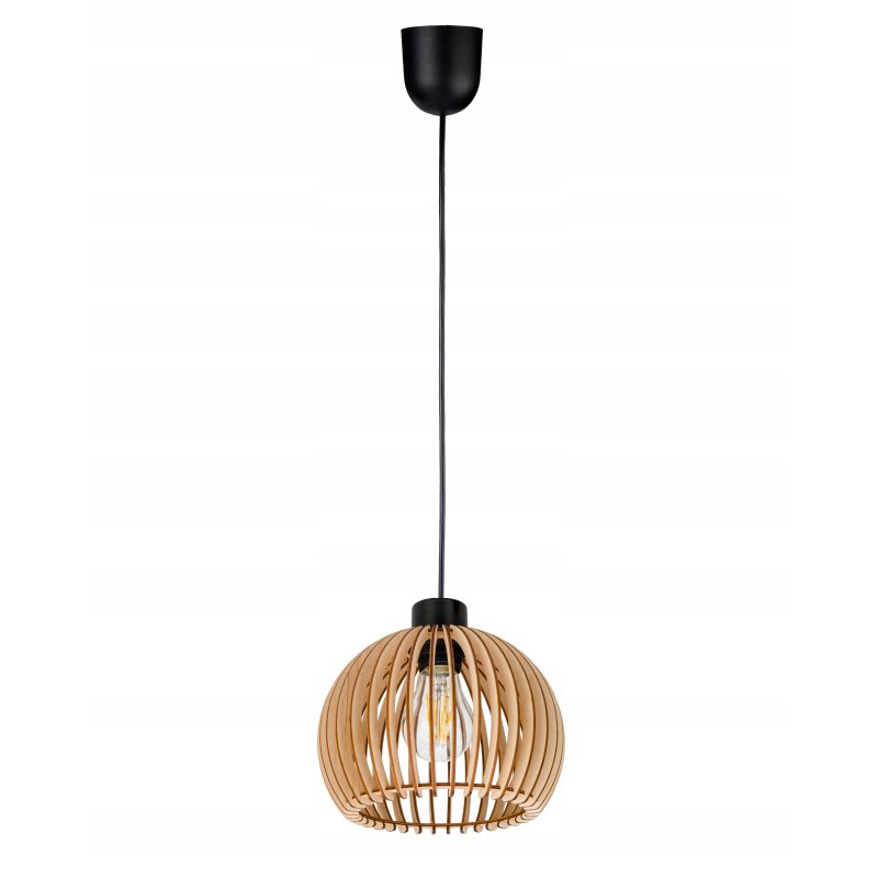 Lampa wisząca zwis żyrandol sufitowa LOFT klosz kula 36 Drewno na 1x e27