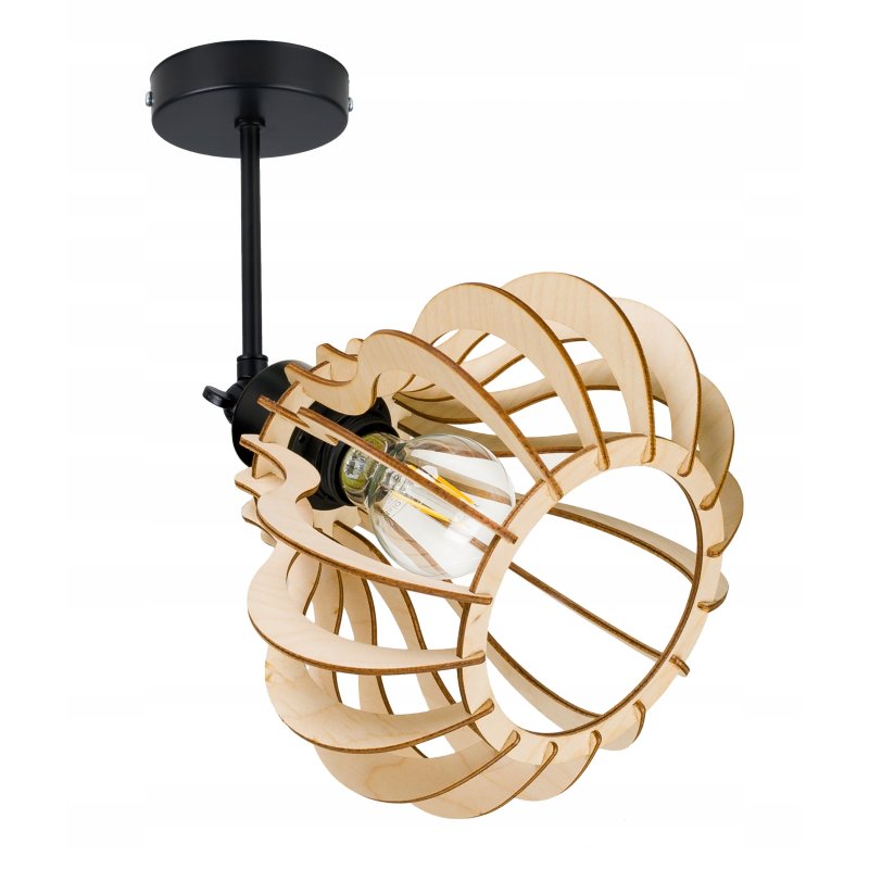 Lampa kinkiet żyrandol E27 regulowany LOFT Drewno