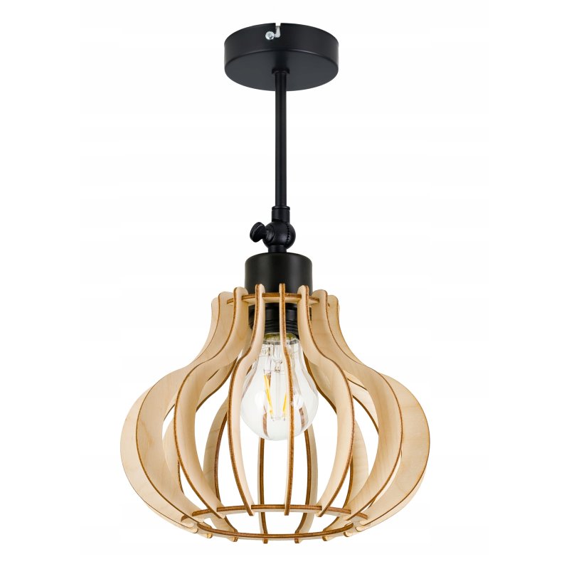 Lampa kinkiet żyrandol E27 regulowany LOFT Drewno