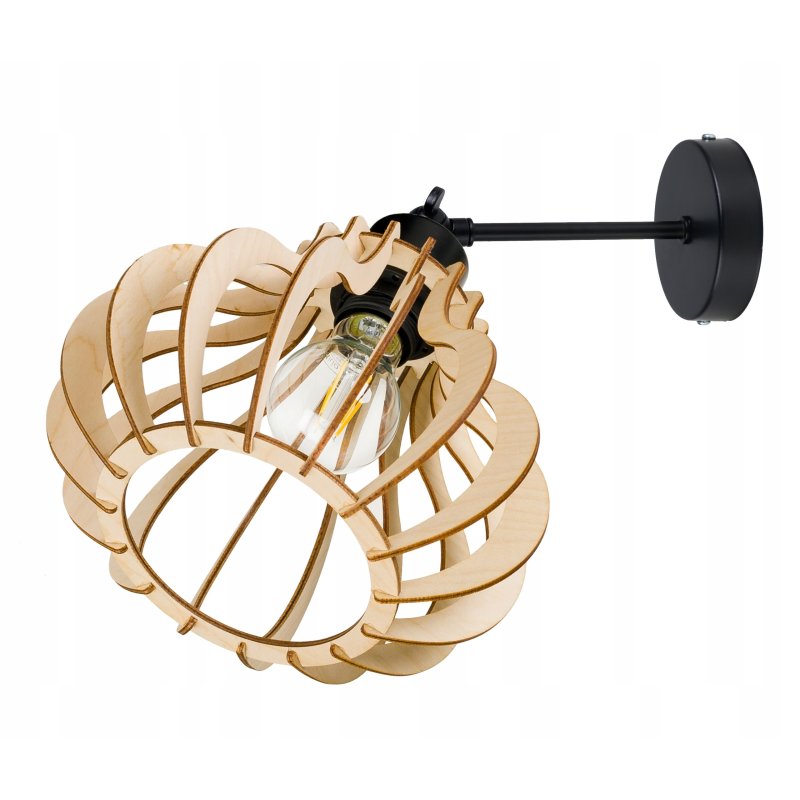 Lampa kinkiet żyrandol E27 regulowany LOFT Drewno